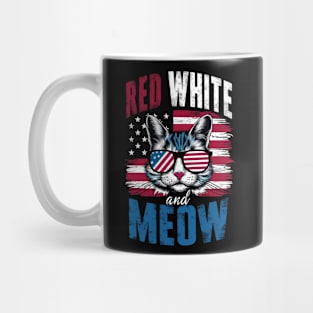 Red White And meow american flag Mug